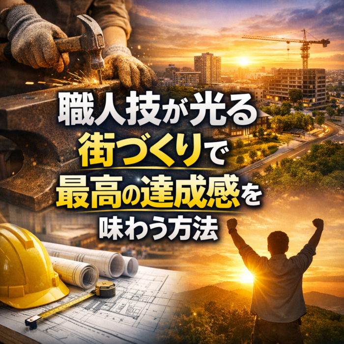 職人技が光る街づくりで最高の達成感を味わう方法